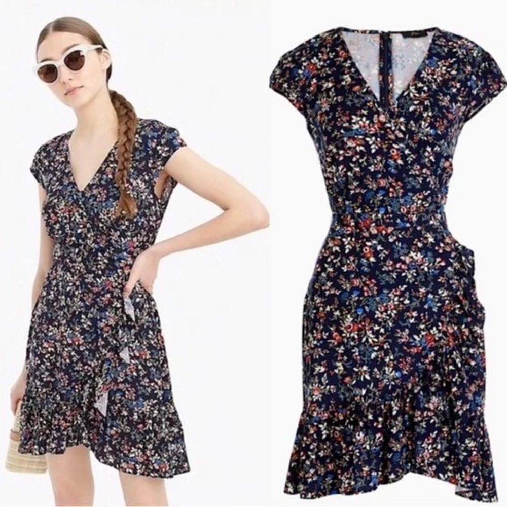 J. Crew Floral Faux Wrap Dress